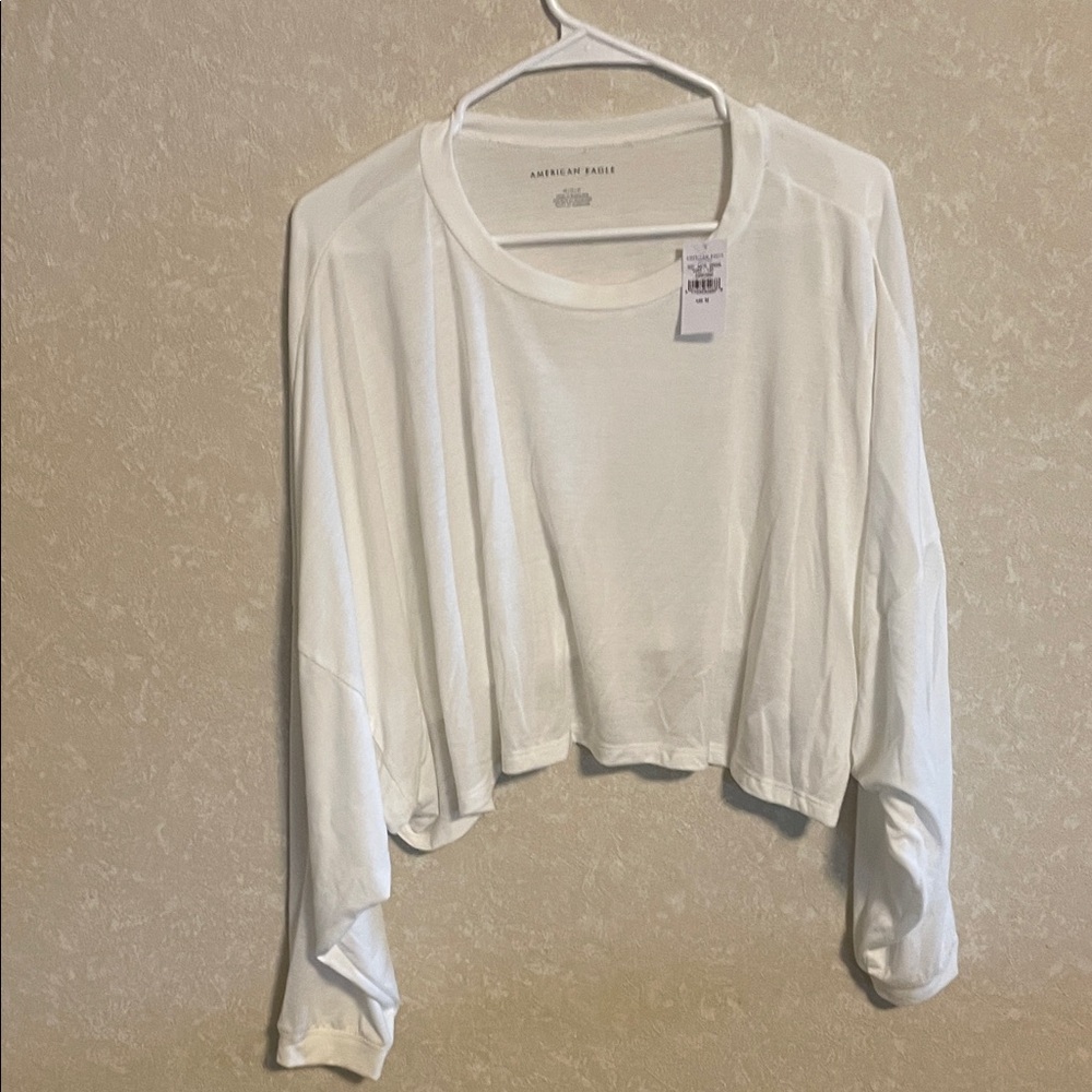 American Eagle Outfitters Cream Asymmetrical Blouse